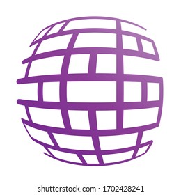 abstract globe symbol, isolated vector icon, internet and social network concept