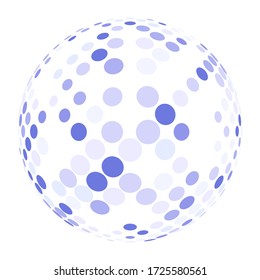 Símbolo abstracto del globo, icono vector aislado, concepto de internet y red social