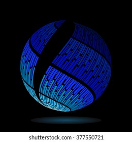 Abstract globe symbol. Isolated vector icon. Creative background.