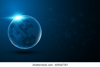 abstract globe of technology innovation networking concept background