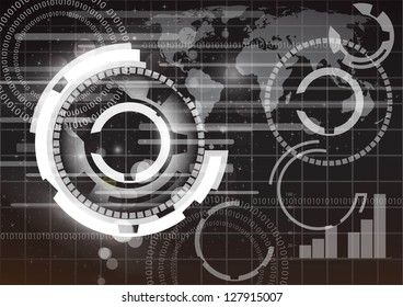 Abstract globe vector and technology background