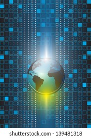 Abstract globe vector and technology background