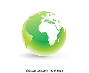 abstract globe with white background, vector illustration