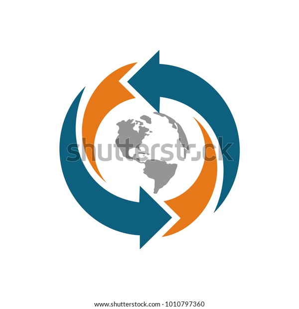 Abstract Globe World Earth Logo Design Stock Vector Royalty Free