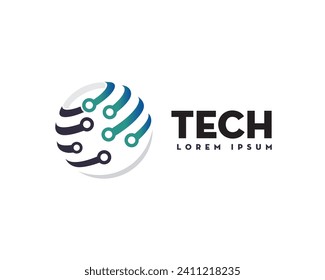 abstract globe world earth tech connection logo icon symbol design template illustration inspiration