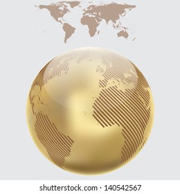 Abstract globe with abstract world map