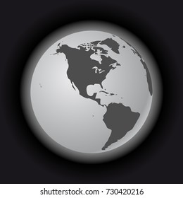 Abstract Globe with World Map. 3D Vector Illustration.