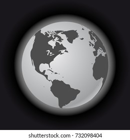 Abstract Globe with World Map. 3D Vector Illustration.