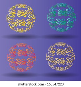 Abstract globes with crosses