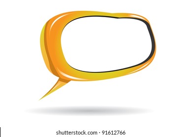 Abstract glossy 3d speech bubble on white. Vector illustration.