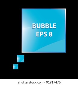 Abstract glossy 3d speech bubble. Vector web design element.