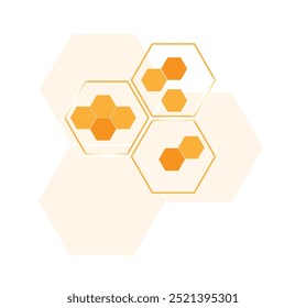 Abstractas Formas hexagonales de colmena brillante. Naturaleza y concepto de tecnología moderna Arte vectorial