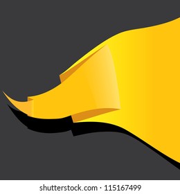 Abstract glossy black and orange origami speech bubble. Vector abstract background. Orange brochure.