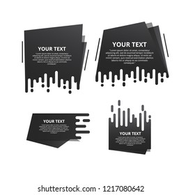 Abstract glossy black origami speech bubble. Vector dark abstract background.