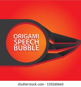Abstract glossy black origami speech bubble on red background. can be used for infographics / banners / cover design / vector brochure design / graphic or website layout vector