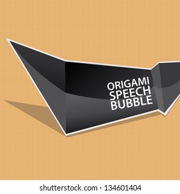 Abstract glossy black paper speech bubble on aged carton paper background. can be used for infographics / banners / cover design / vector brochure design / graphic or website layout vector