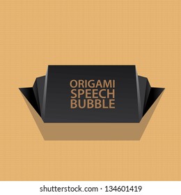 Abstract glossy black paper speech bubble on aged carton paper background. can be used for infographics / banners / cover design / vector brochure design / graphic or website layout vector