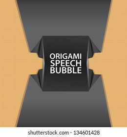 Abstract glossy black paper speech bubble on aged carton paper background. can be used for infographics / banners / cover design / vector brochure design / graphic or website layout vector