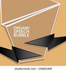 Abstract glossy black paper speech bubble on aged carton paper background. can be used for infographics / banners / cover design / vector brochure design / graphic or website layout vector