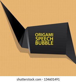 Abstract glossy black paper speech bubble on aged carton paper background. can be used for infographics / banners / cover design / vector brochure design / graphic or website layout vector