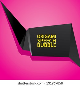 Abstract glossy black and pink origami speech bubble. Vector abstract background. Vector brochure design. lovely background