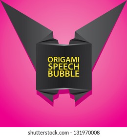Abstract glossy black and pink origami speech bubble. Vector abstract background. Vector brochure design. lovely background