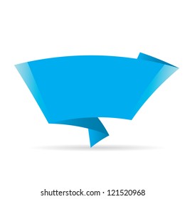 Abstract glossy blue origami speech bubble. Vector abstract background. Vector brochure design.