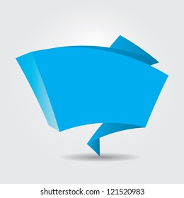 Abstract glossy blue origami speech bubble. Vector abstract background. Vector brochure design.