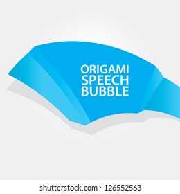 Abstract glossy blue origami speech bubble. Vector abstract background. Vector brochure design.