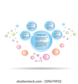 Abstract glossy blue speech bubble. Vector illustration
