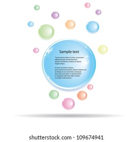 Abstract glossy blue speech bubble. Vector illustration