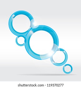 Abstract glossy blue speech bubble. Vector abstract background. Blue circle brochure template.
