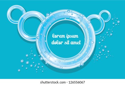 Abstract glossy blue speech bubble on blue background. Vector abstract water background. brochure template. blue circle background. web site template.