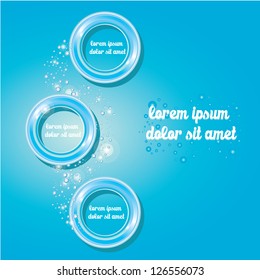 Abstract glossy blue speech bubble on blue background. Vector abstract water background. brochure template. blue circle background. web site template.