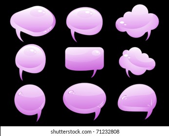 abstract glossy chat icon vector illustration