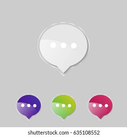 Abstract glossy chat speech bubble vector background