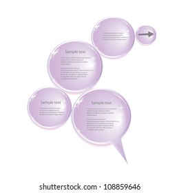 Abstract glossy diamond violet speech bubble. Vector illustration