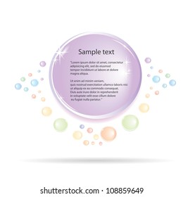 Abstract glossy diamond violet speech bubble. Vector illustration