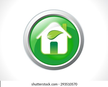 abstract glossy eco home icon vector illustration