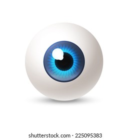 Abstract glossy eye on white background. Vector illustration.