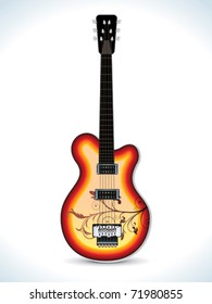 abstract glossy floral guitar  vector illustration