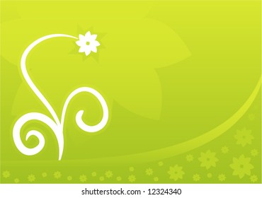 Abstract glossy flower green vector design illustration background
