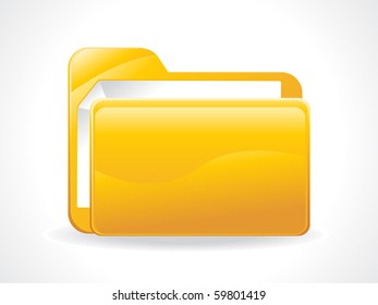 abstract glossy folder icon vector illustration