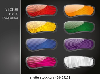 Abstract glossy glass speech bubble vector background