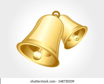 abstract glossy golden bell vector illustration 