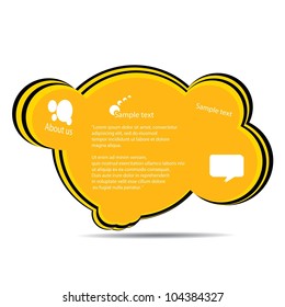 Abstract glossy golden speech bubble. Vector illustration.