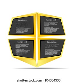 Abstract glossy golden speech bubble. Vector illustration.