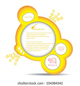 Abstract glossy golden speech bubble. Vector illustration.
