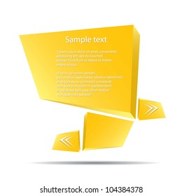 Abstract glossy golden speech bubble. Vector illustration.
