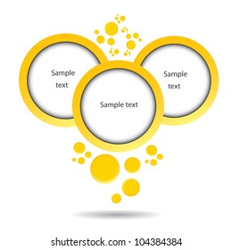 Abstract glossy golden speech bubble. Vector illustration.